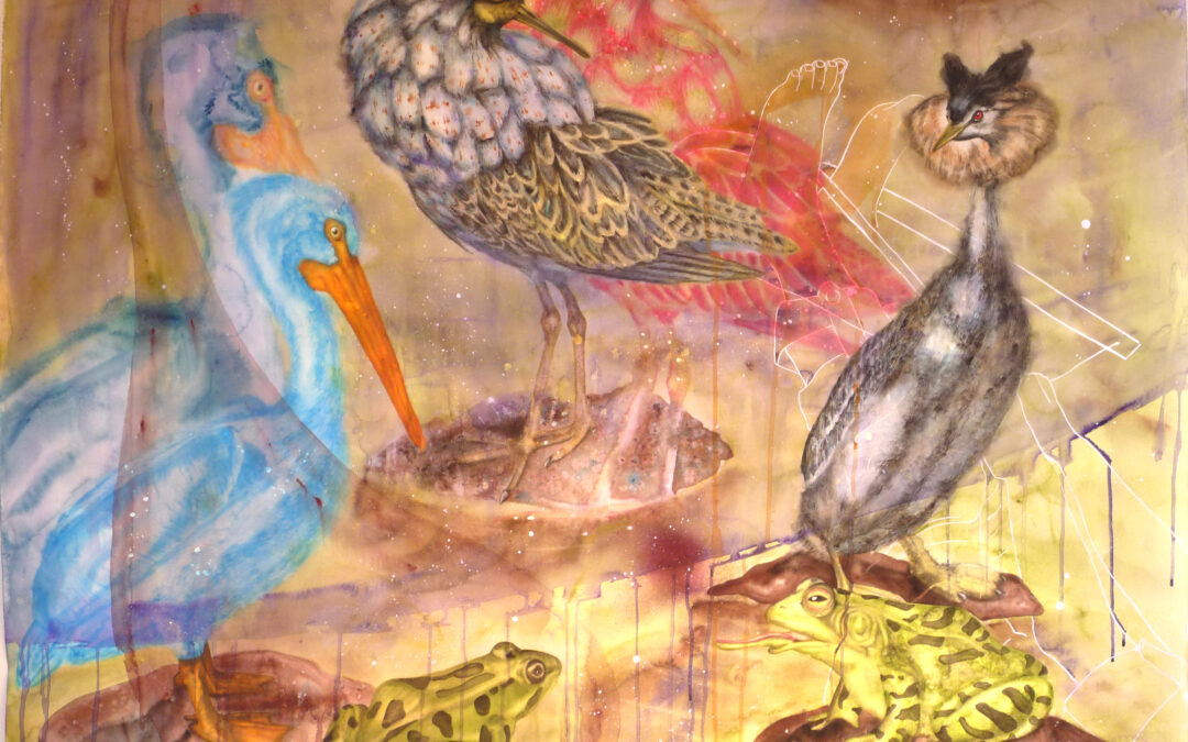 Blandices, aquarelle sur papier, 113x150cm