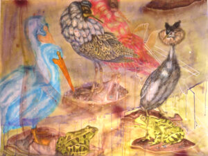 Blandices, aquarelle sur papier, 113x150cm