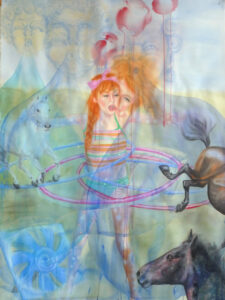 Coup de vent, aquarelle sur papier, 113x153cm