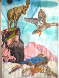 Les crustacés, aquarelle sur papier, 113x160cm