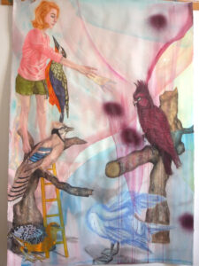 Le pont, aquarelle sur papier, 113x164cm