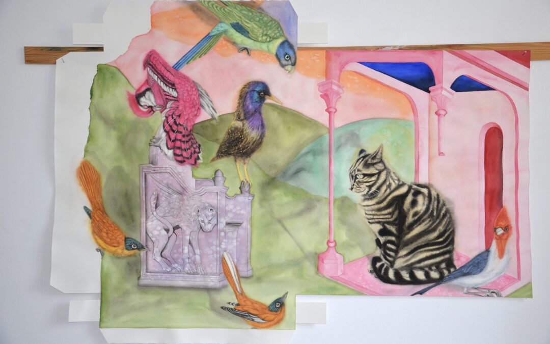 janvier 2018, aquarelle sur papier,113x157cm