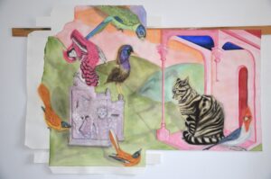 janvier 2018, aquarelle sur papier,113x157cm