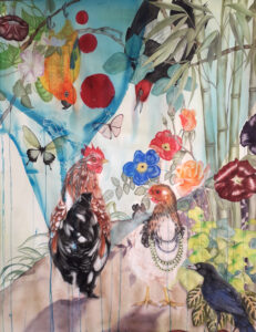Battement de coeur, aquarelle sur papier, 113x150cm