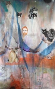Le joueur de flûte, aquarelle sur papier, 113x179cm