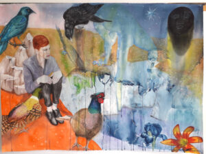 Oeuvre au noir, aquarelle sur papier, 113x155cm