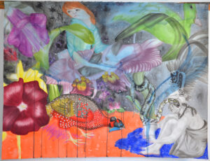Selva oscura, 21 novembre 2020, aquarelle sur papier, 113x150cm
