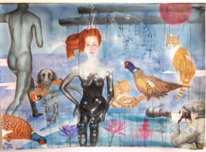 Femme à sa toilette, aquarelle sur papier, 113x160cm
