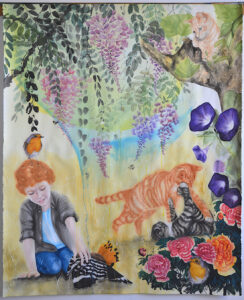 Soir d'été, aquarelle sur papier, 113x140cm