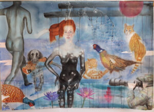 Femme à sa toilette, mars 2021, aquarelle sur papier, 113x160cm copie