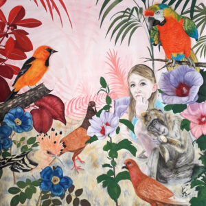 Eden rose, aquarelle sur papier, 113x120cm