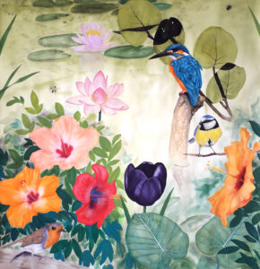 Verts d'eau, aquarelle sur papier, 113x120cm