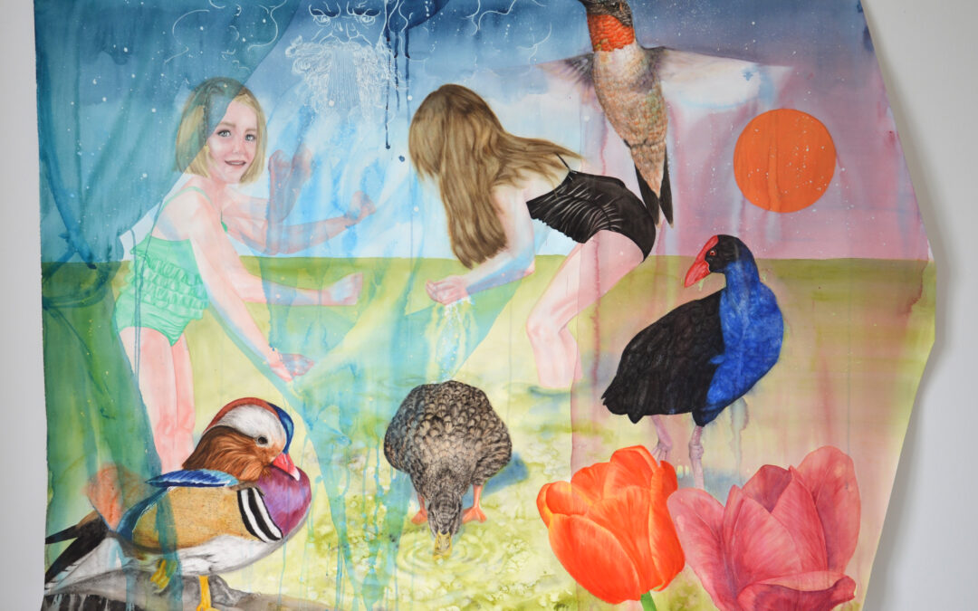 Brassée d'air, aquarelle sur papier, 153x113cm