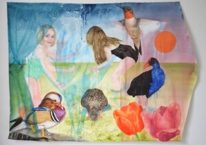 Brassée d'air, aquarelle sur papier, 153x113cm
