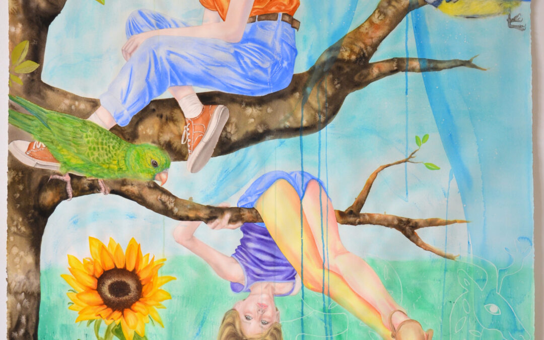 L'arbre, aquarelle sur papier, 113x150cm