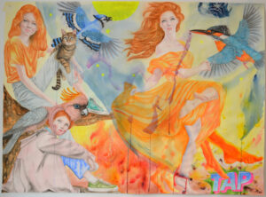 L'étincelle, aquarelle sur papier, 113x155cm
