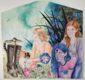 Le masque - Aquarelle sur papier - 110x113cm